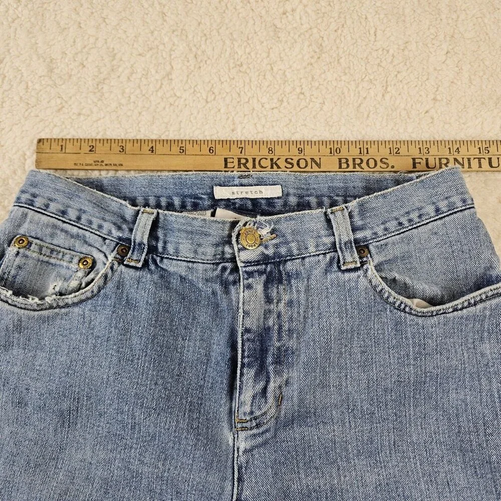 Jones Sport‎ Jeans Women's Size 6 Blue Denim Light Wash Wide Flare Leg Mom Stone